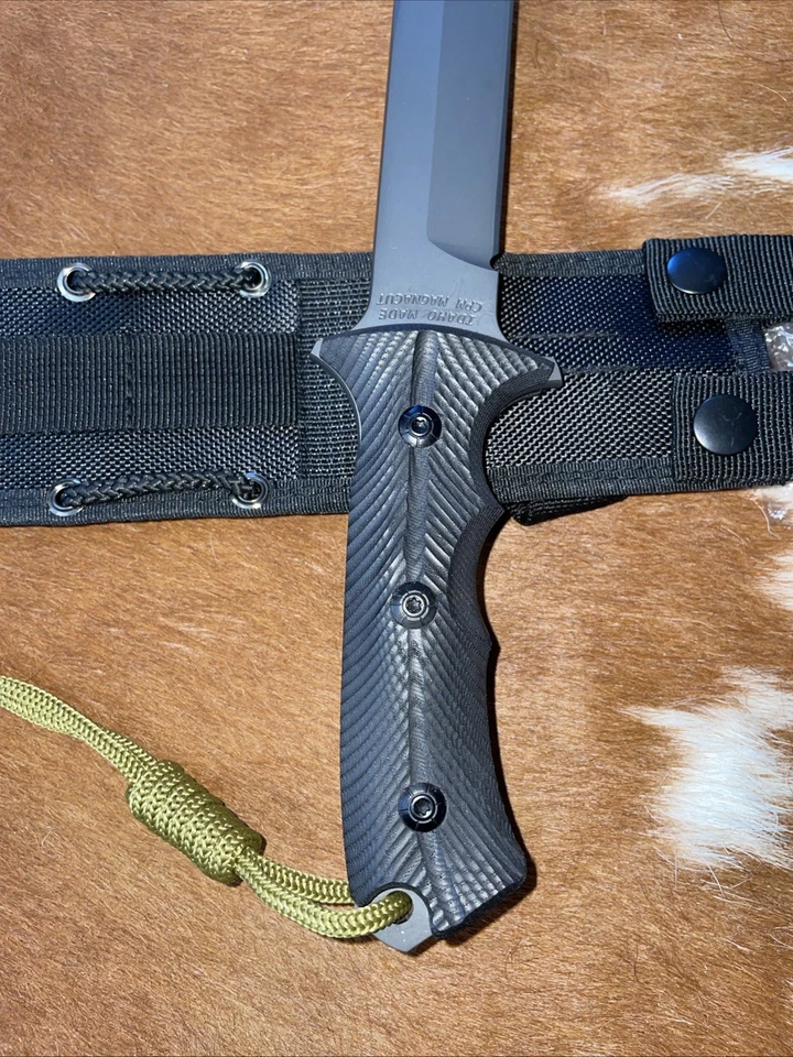 CHRIS REEVES CLONE GREEN BERET FIXED BLADE 7" CPM BLACK W/ SHEATH RARE - Image 4 of 4