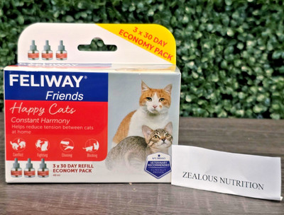 (3 PACK) FELIWAY Friends Happy Cats Calming Pheromone Refill 90 Days EXP 2027