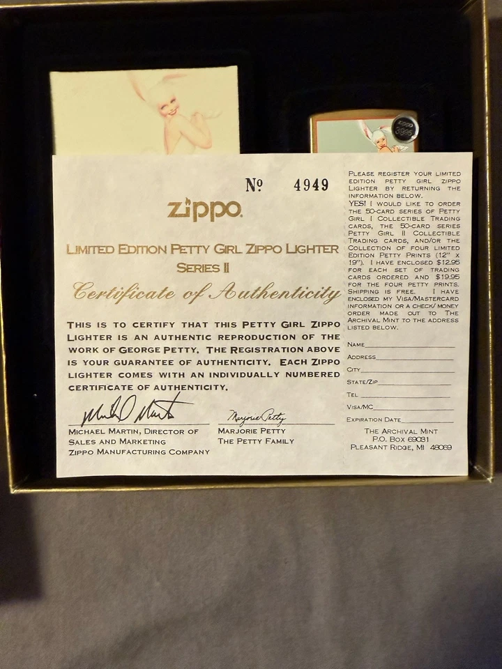 ZIPPO ограниченного тиража Petty зажигалка "Кролик с коньками" новый в коробке сертификат подлинности никогда не ударил  - Изображение 3 из 4