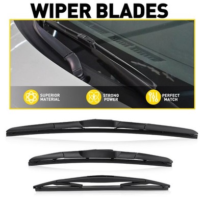 3x 14'' 19'' 12'' Front & Rear Windshield Wiper Blades For Nissan Armada 2017-2022