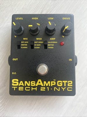 Tech 21 SansAmp GT 2 Distortion Guitar Effect Pedal