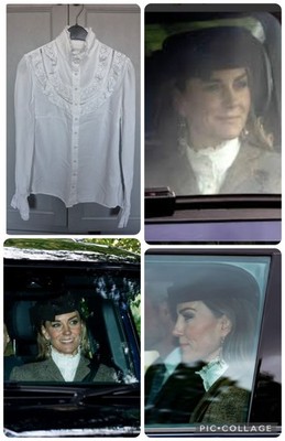 Holland cooper Audley Lace Blouse ruffle shirt uk10 us6 ASO Kate Middleton £149