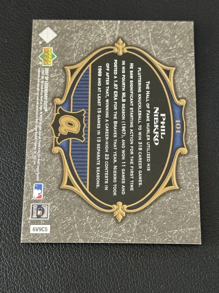 2007 Phil Niekro Sp Legendary Cuts Legendary Lineage Card Ssp /550 Braves - Image 2 of 2