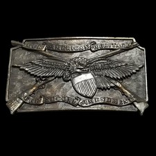 VTG Belt Buckle 1976 Brass The Second Amendment USA Made by Bergamot Brass Works