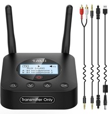 Long Range Bluetooth 5.3 Transmitter for TV/PC/Projector to 2 Wireless Headph...