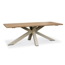 Table de Jardin en Métal "Kelia" 220cm Grège & Naturel