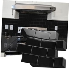 Peel and Stick Backsplash, 10-Pack Thickened Stick on Subway Glossy Black