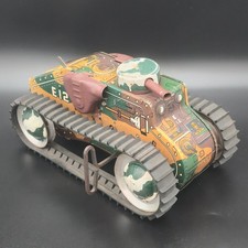 Vintage Marx Tin Wind Up E12 Sparking Army Tank Single Barrel 9 3/4 Parts/Repair