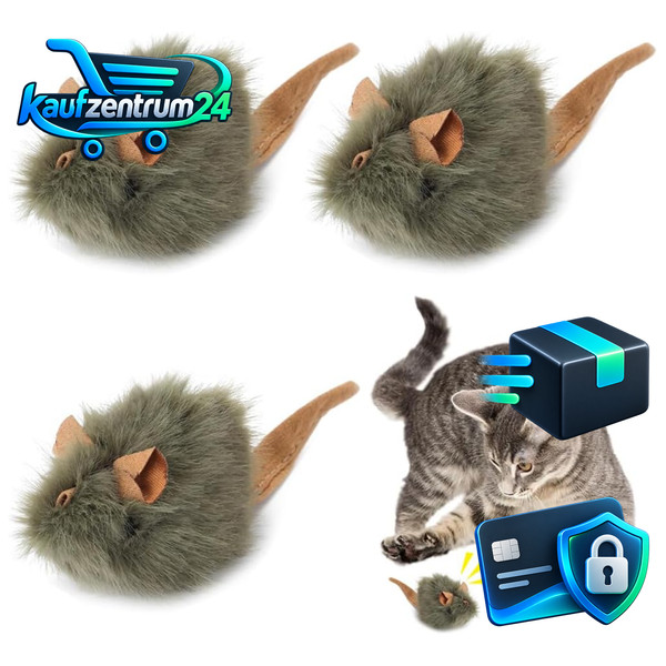 Katzenspielzeug Maus 3 StüCk Interaktiv Mit QuietschgeräUsch FüR Katzen-image