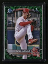 2025 Bowman Quinn Mathews Chrome Prospects Green Grass Refractor #/99