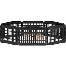 IRIS USA 8 Panel 24 Inch Dog and Pet Playpen with Door, Indoor or Outdoor, Black