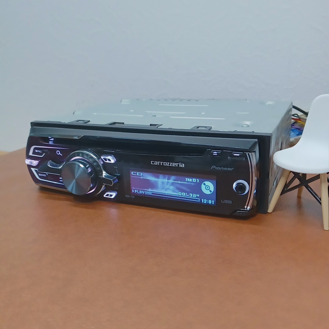 カーオーディオ Pioneer carrozzeria CD USB AUX-DEH-770{7 Pioneer Carrozzeria DEH-770 1DIN CD USB AUX Receiver Tested Fast