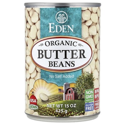 Organic Butter Beans, 15 oz (425 g)