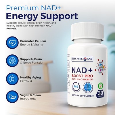 VITA MINE LAB NAD+ Boost Pro | Unlock Cellular Energy and Vitality | Made in USA