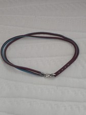 Leather Double Strand Trollbeads Bracelet - Two-toned: Maroon and Aqua