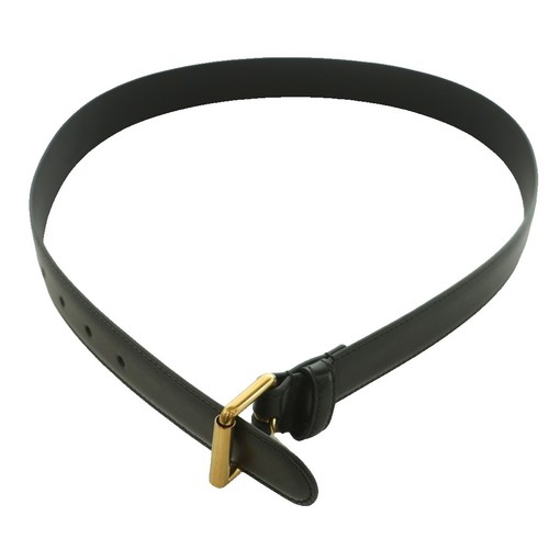 Gucci Belt Authentic Logo Buckle Black Leather Womens From Japan Fashion
