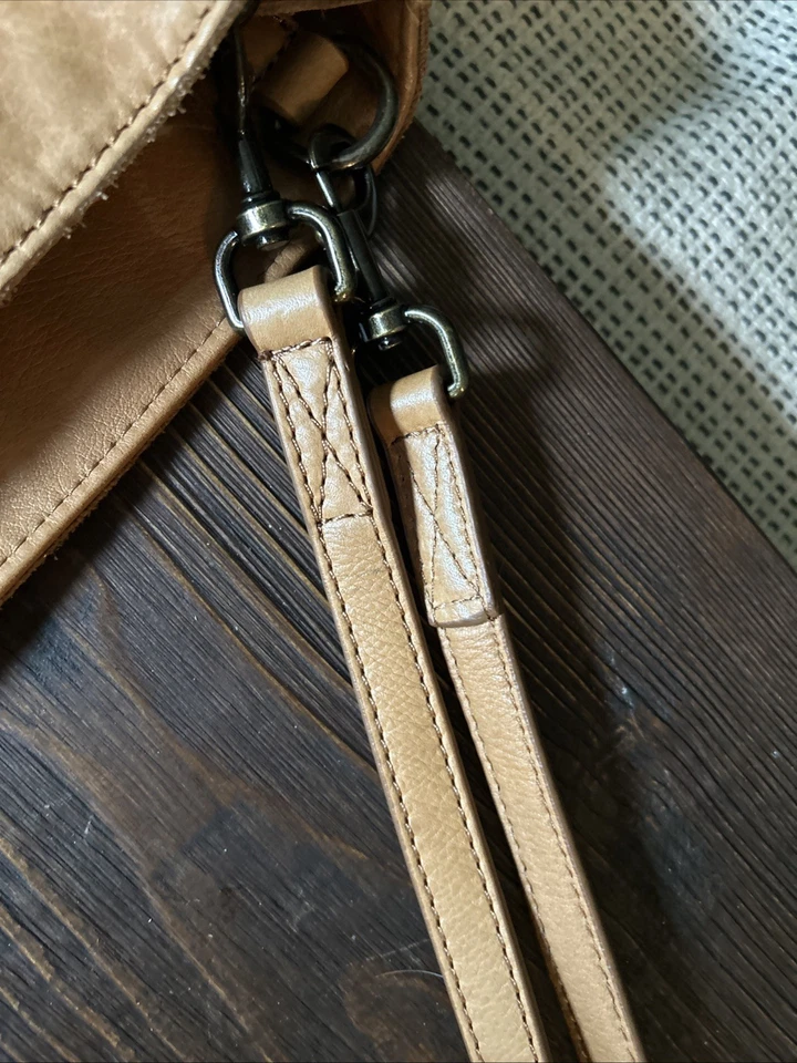 American Leather Co Brown Leather Boho Over The Shoulder Bag - Image 4 of 4