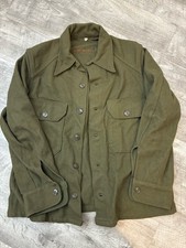 VTG 1950s US Military Korean War Wool Olive Green Field Shirt jacket Size M