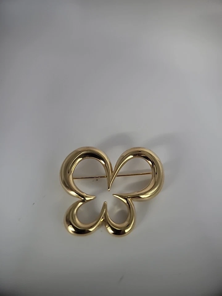 Broche Napier Vintage Flor Mariposa Tono Dorado Joyería Disfraz Foto 2 de 4