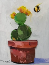 Jose Trujillo Art PRINT 16x20 Collectible Artist Expressive Painting House Plant