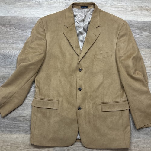 Giacca blazer Andrew Fezza Fusion 44R cappotto sportivo 3 Btn marrone microfibra scamosciata - Foto 3 di 13