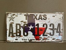 Targa metallica auto americana immatricolazione Texas 15 x 30 cm