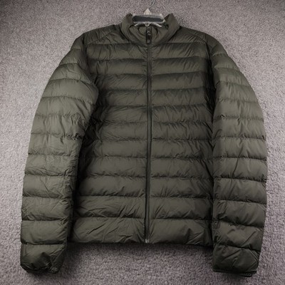 Uniqlo Ultra Light Down Jacket Mens Large Olive Green Puffer Nano Puff Hiking