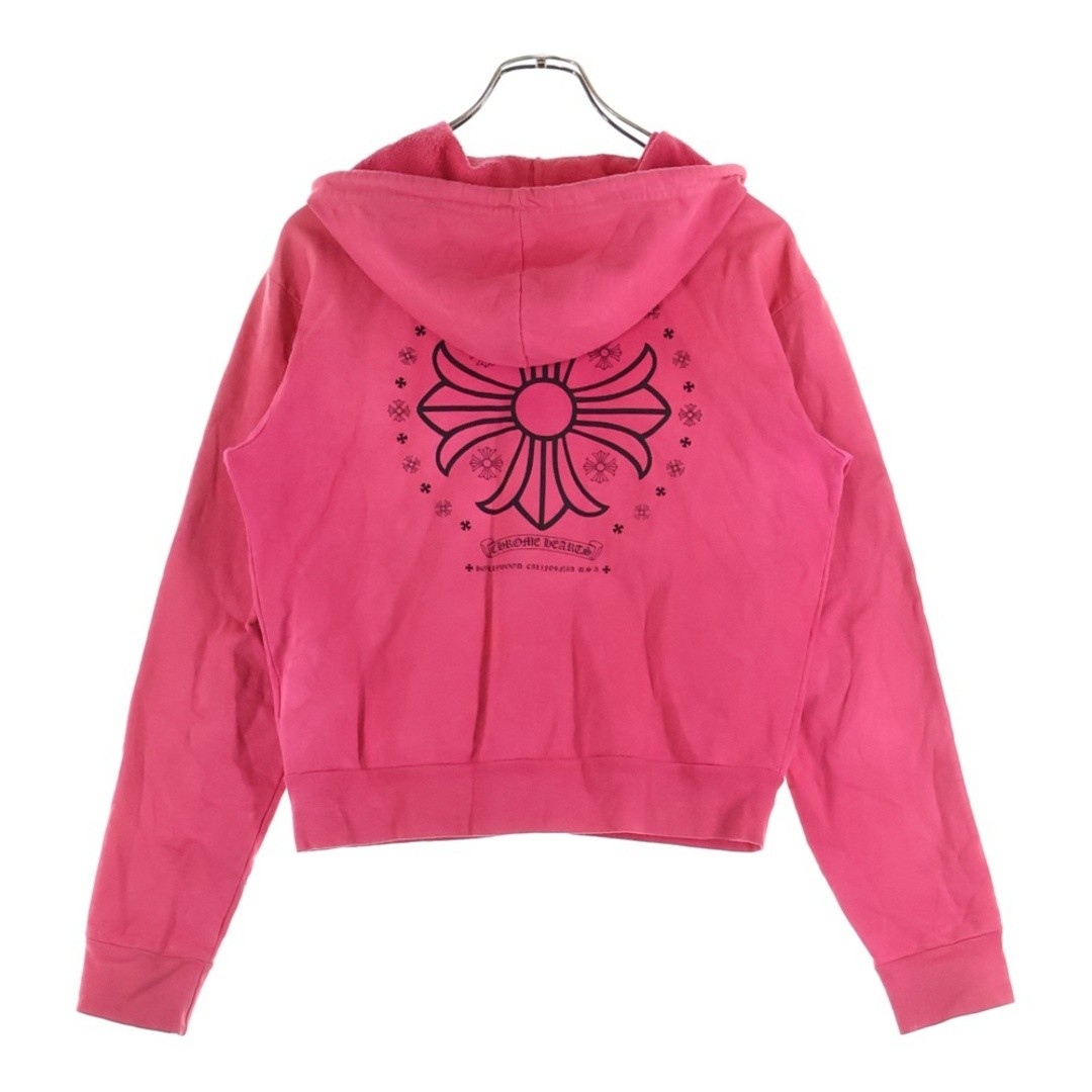 CHROME HEARTS CH PLUS SWTSHRT HD ZIP Print Dagger up Hoody Hoodie Pink Used 7318