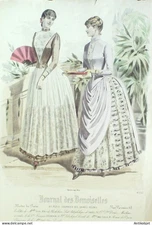 J.Demoiselles 1885 Fashion Engraving # 4532 (Old Fashion Plate)