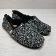 Toms Redondo Slippers Women's Size 7 Black Grey Slip On Casual Lined Comfort