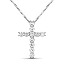 Diamonair 2.00 CT Round Cut F/VS+ Lab Grown Diamond Sterling Silver Necklace