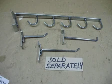 Slat Wall Board Chrome Hooks / Hangers, Various Lengths & Styles
