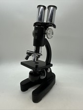 Microscope Dual-Eyepiece RARE with Original Wood Box Vintage Palley Hy-Power