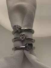 Dyrberg Kern 3er Ring mit Herzen und Zirkonia silberfarben