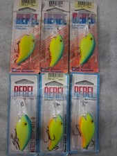 Lot Of 6 Rebel Deep Wee R in Chartreuse/Blue/ Orange Belly 2in