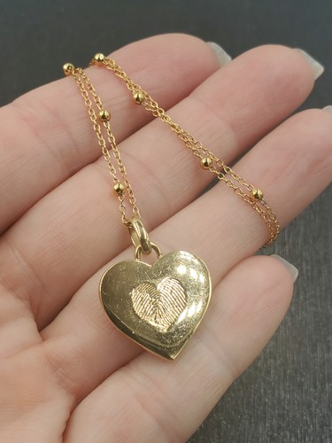 ABBOTT LYON Uniquely Yours Fingerprint Heart Necklace - GOLD ~ MSRP $120
