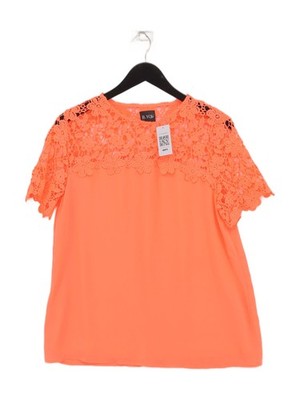 B. You Damen Top UK 12 Orange 100% Polyester Kurzarm Rundhals Basic