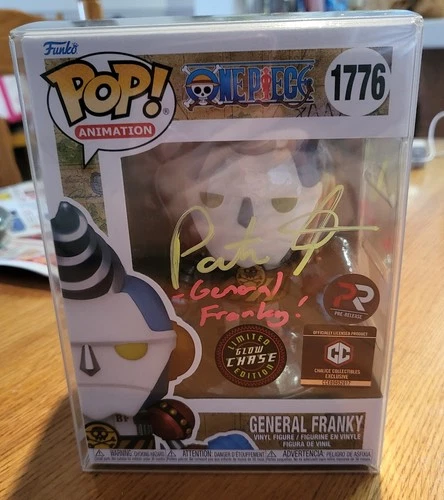 Funko Pop! One Piece General Franky Glow Chase Autographed By Patrick Seitz
