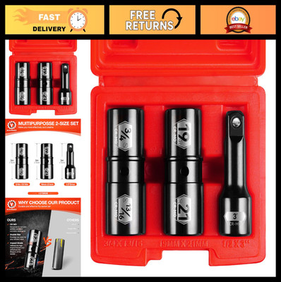 BLACKROBOT 1/2 Inch Drive Impact Socket Set, Double Sided Lug Nut Flip Socket