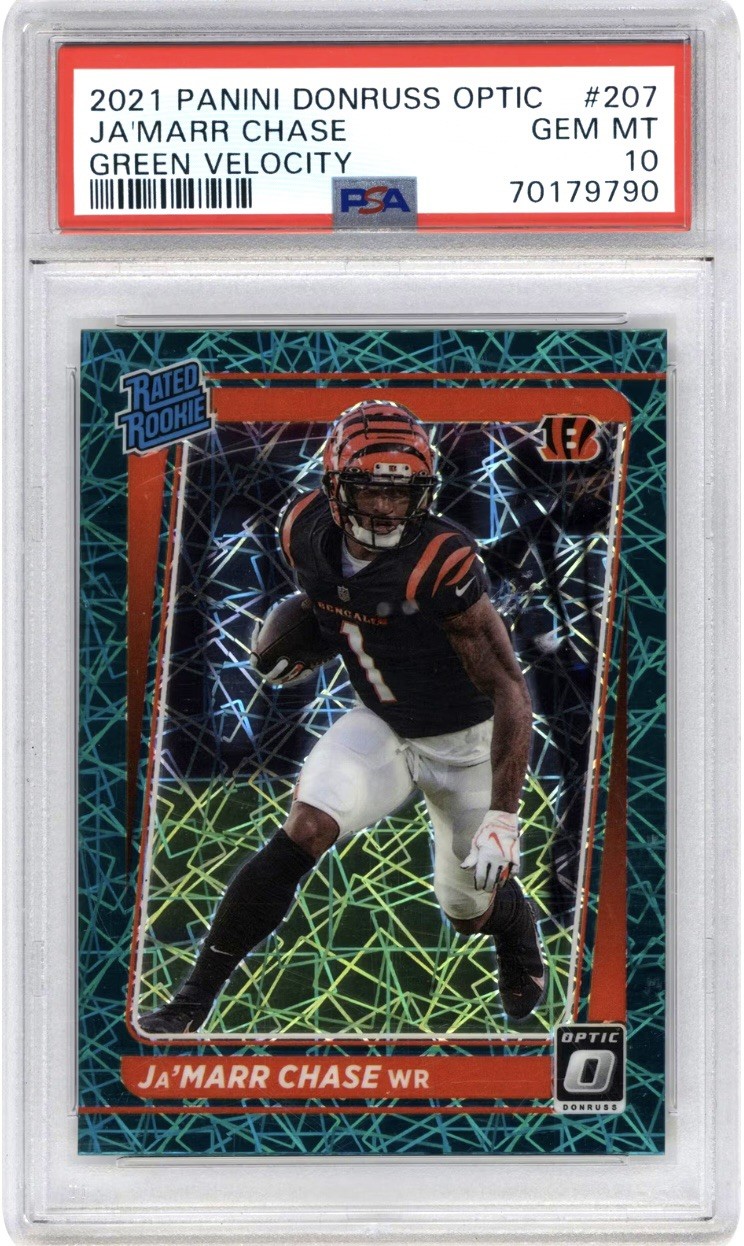JaMarr Chase Panini Donruss Optic #207 Green Velocity