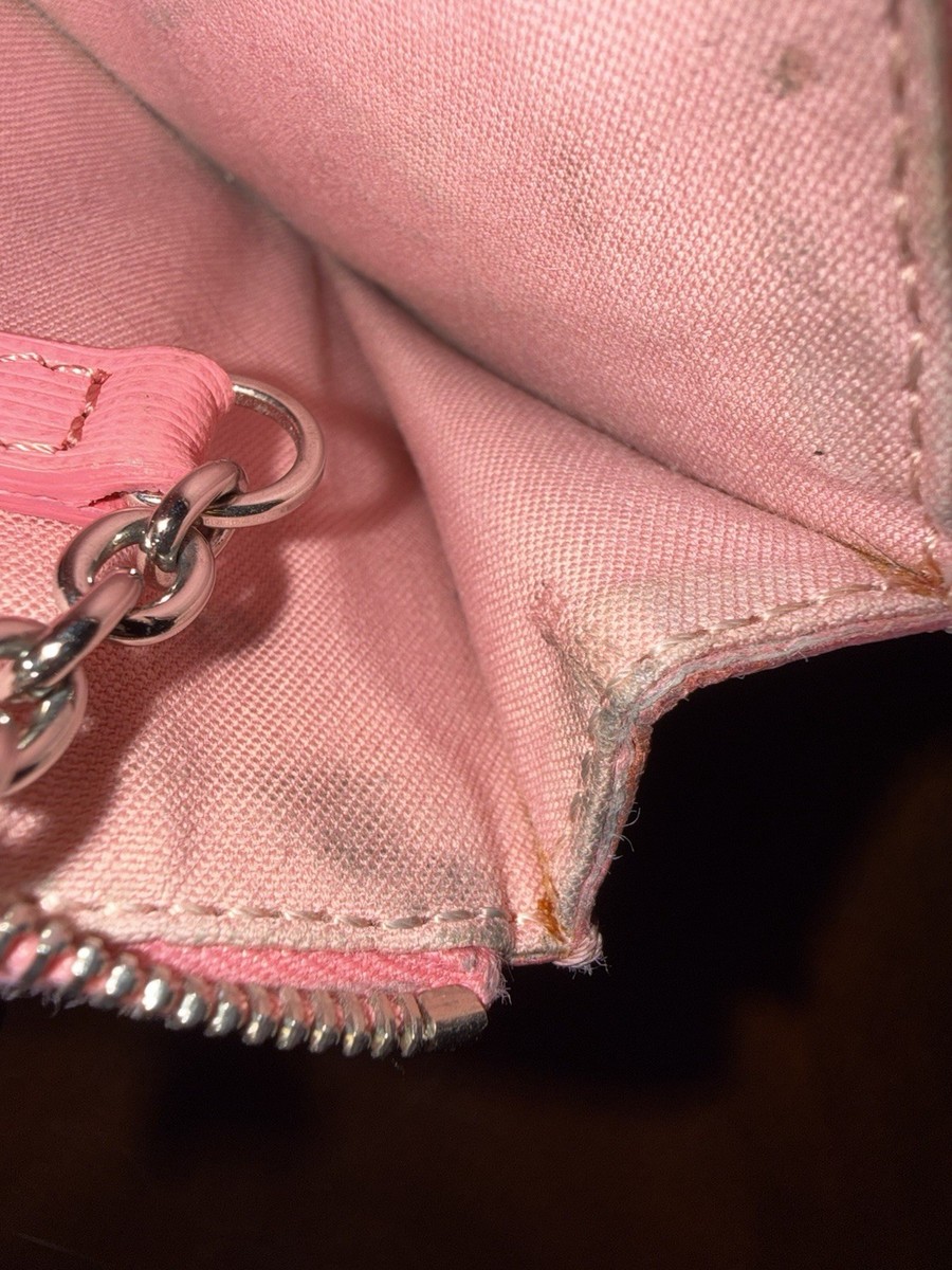 Fendi Monster Bag Bugs Pink Leather Zip Card Holder Coin Purse