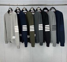 New TB Autumn Waffle Round Neck Sweater Men's Casual Yarn-Dyed Four-Bar Tops