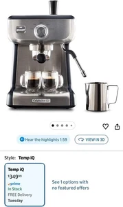 Calphalon BVCLECMP1 Temp iQ Espresso Machine with Steam Wand, Stainless NEW