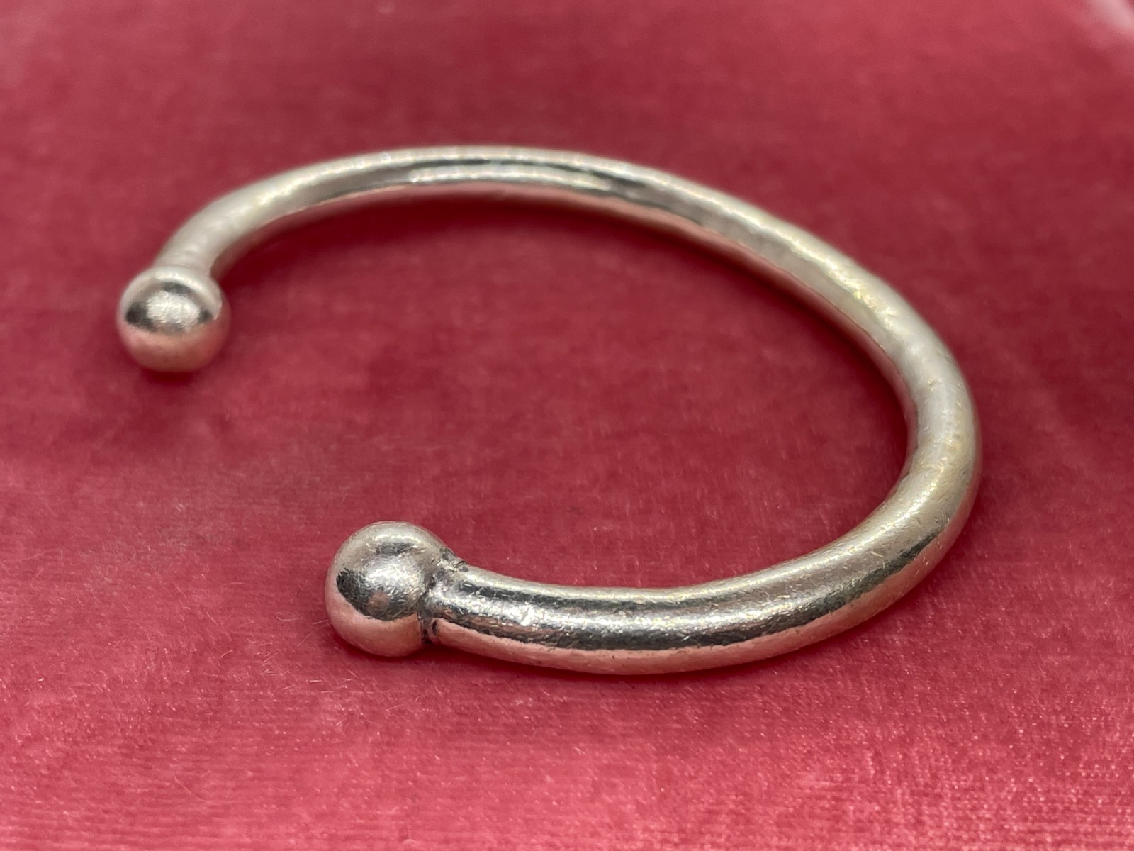 SOLID STERLING SILVER BANGLE BRACELET 30.2G VINTA… - image 2