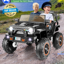 Kids Ride On Truck Car 24V 4WD/2WD Switchable 2 Seater 3 Speeds LED Lights Gift 