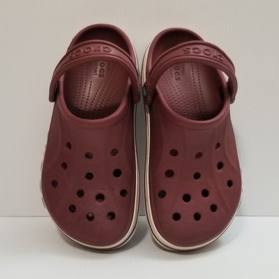 Crocs Women's 7 Men's 5 Burgundy Bayaband Slip On Clogs Comfort Shoes Sandals