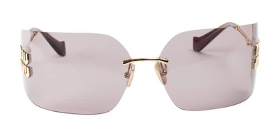 MIU MIU MU54YS 5AK06I Gold/Light Purple Brown 80-14-110 Sunglasses New Miu Miu MU 54YS L (80 - 14) with Violet lenses and Gold  main image 3