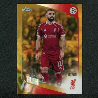 2026 Topps Chrome Mohamed Salah Gold Lava Refractor 1/50 Liverpool ZD7734 READ