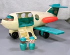 Vintage 1972 Fisher Price Little People Family Jet Airplane 2 Crew #996