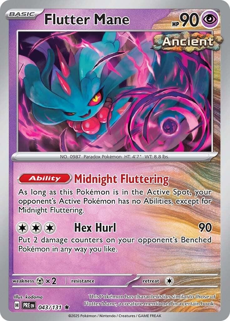 Pokemon Flutter Mane 043/131 SV: Prismatic Evolutions Rare Holofoil NM